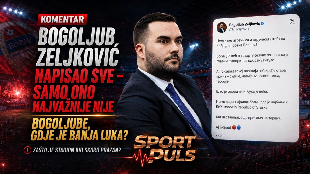 Bogoljub Zeljković napisao sve – samo ono najvažnije nije: Bogoljube, gdje su navijači? Bogoljub Zeljković napisao sve – komentar SPORT PULSA