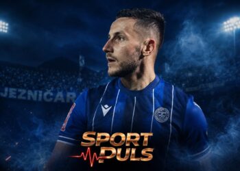 Enes Alić u dresu Željezničara na stadionu Grbavica