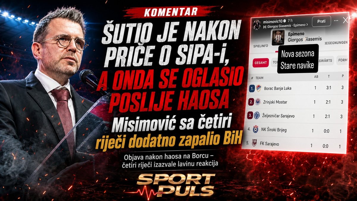 ŠUTIO JE NAKON PRIČE O SIPA-i, A ONDA SE OGLASIO POSLIJE HAOSA: Misimović sa četiri riječi dodatno zapalio BiH Misimović sa četiri riječi dodatno zapalio BiH