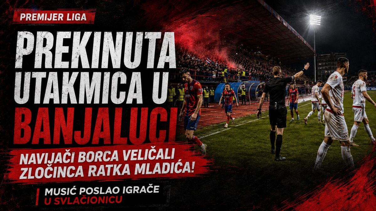 Skandal u Banjoj Luci: Musić prekinuo utakmicu nakon skandiranja Ratku Mladiću! Sudija Musić šalje igrače u svlačionicu u Banjoj Luci
