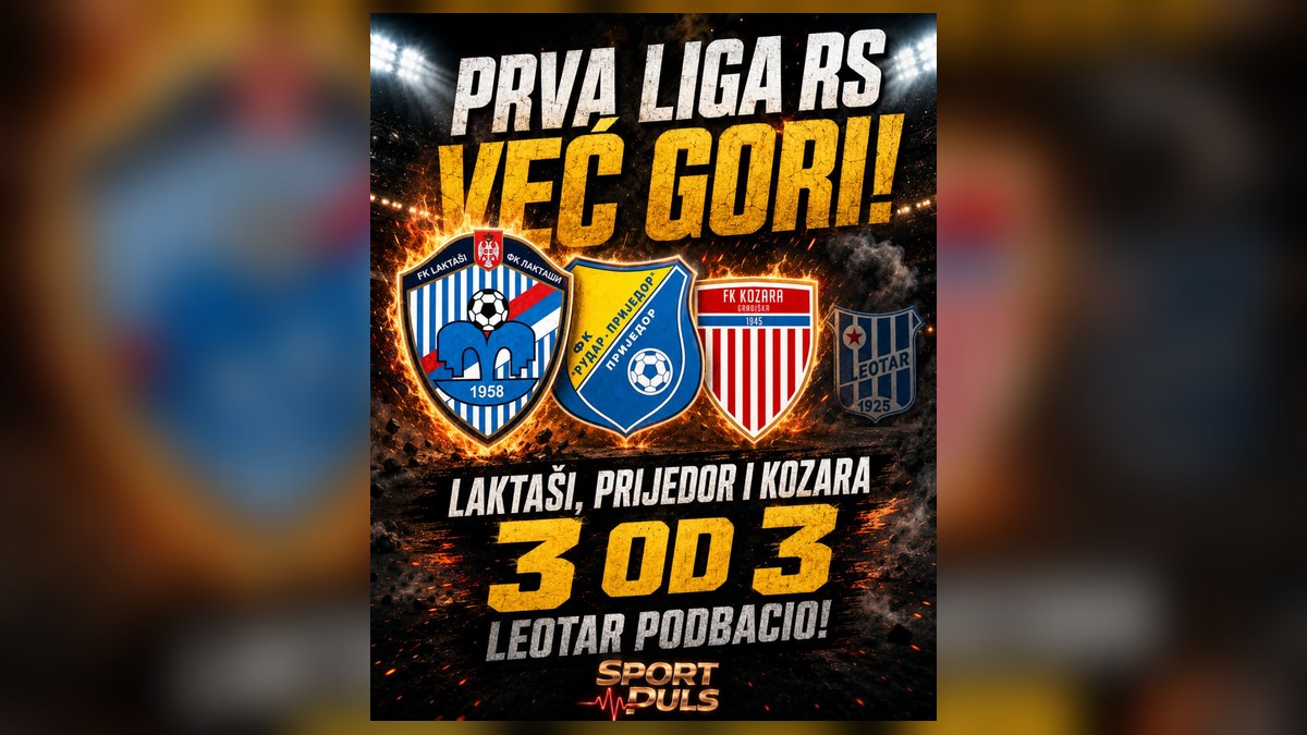 PRVA LIGA RS VEĆ GORI: LAKTAŠI, PRIJEDOR I KOZARA OZBILJNO KRENULI, LEOTAR PODBACIO! Prva liga RS već gori - Laktaši, Prijedor i Kozara