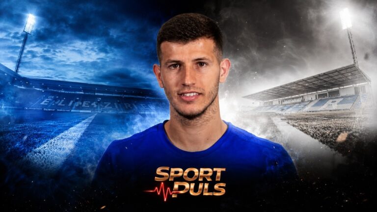 Branimir Cipetić na SPORT PULS naslovnoj grafici između Grbavice i Pecare.