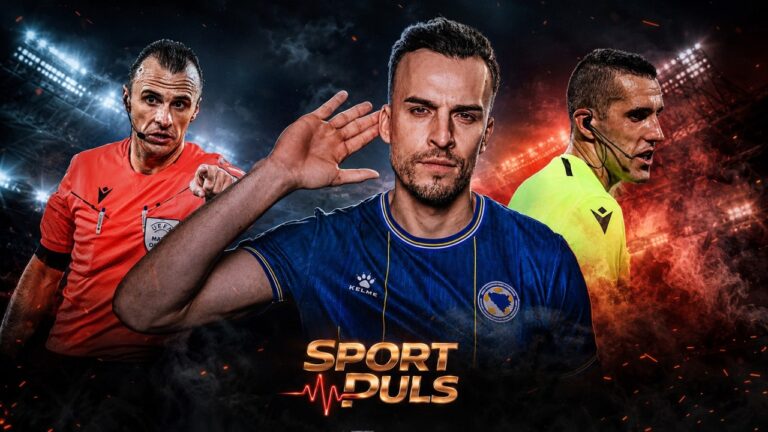 Irfan Peljto uz bh. reprezentativca i sudijsku ekipu u SPORT PULS grafici za evropski meč.