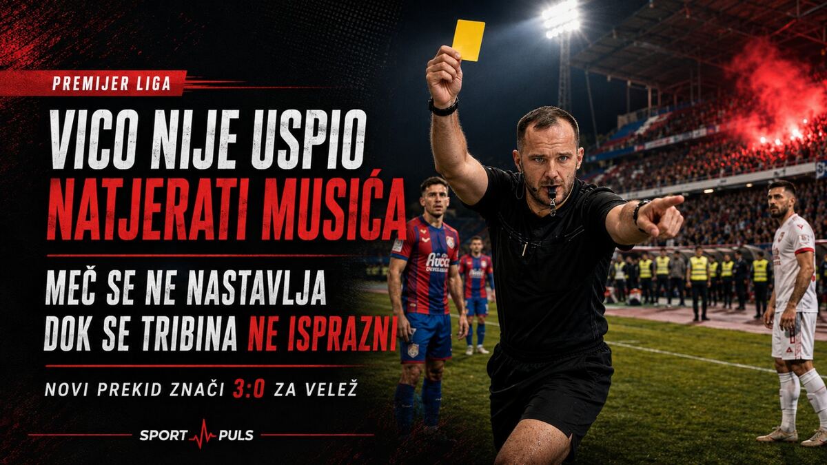 Vico nije uspio slomiti Musića? Sudija ne popušta – tribina mora biti prazna! Admir Musić ne želi nastaviti meč dok tribina nije prazna