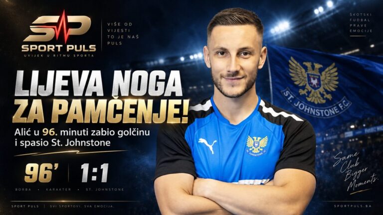 ŠKOTI SU VEĆ VIDJELI ŠTA IMA U LIJEVOJ NOZI: Alić u 96. minuti zabio GOLČINU i spasio St. Johnstone!