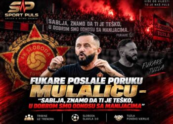 Edis Mulalić i podrška navijača Slobode nakon pobjede nad Radničkim