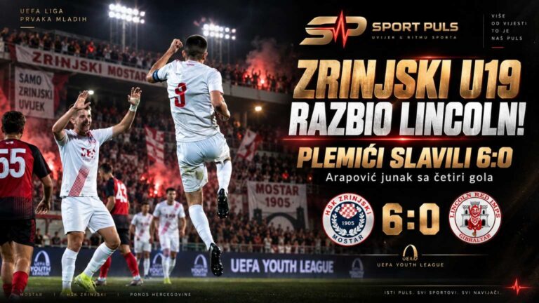 ZRINJSKI U19 RAZBIO LINCOLN: PLEMIĆI SLAVILI 6:0, ARAPOVIĆ JUNAK SA ČETIRI GOLA!