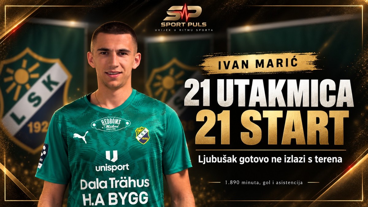 LJUBUŠAK POSTAO ŽELJEZNI ČOVJEK U ŠVEDSKOJ: 21 utakmica, 21 start – Ivan Marić gotovo ne izlazi s terena! Ivan Marić 21 utakmica 21 start