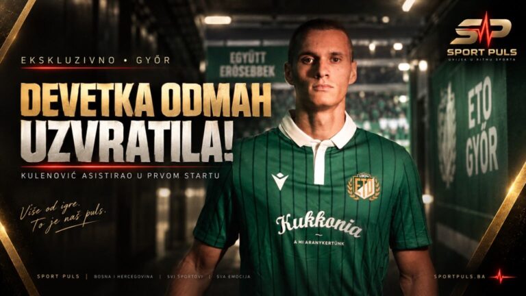 Luka Kulenović u dresu Győra nakon asistencije u prvom startu